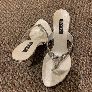 Sparkling silver and diamond heels